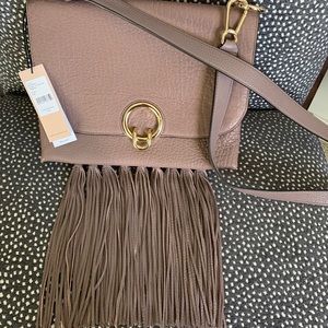 Rebecca Minkoff leather purse with fringe new $398